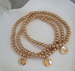 personalised initial gold filled bracelet by suzy q