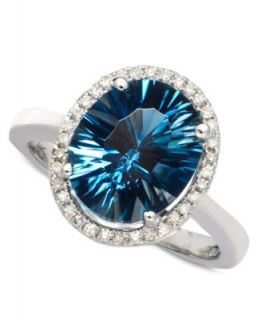 14k White Gold Jewelry Collection, London Blue Topaz and Diamond Jewelry Ensemble   Jewelry & Watches