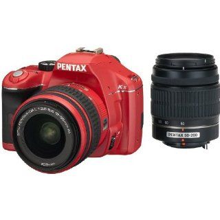 Pentax K x 16203 Digital SLR Camera with DA L 18 55 and 50 200mm Lenses (Red)  Camera & Photo