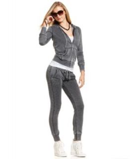 GUESS Long Sleeve Printed Hoodie & Drawstring Skinny Lounge Pants   Women
