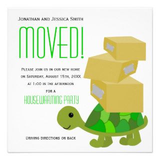 Turtle Moving Boxes Housewarming Party Invitation