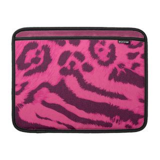 Pink Black Girly Modern Cheetah Zebra Print Sleeve For MacBook Air