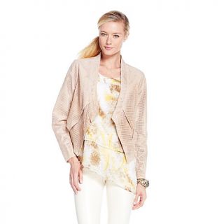 G by Giuliana Rancic Perforated Suede Draped Blazer
