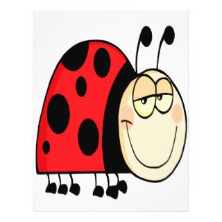cute goofy cartoon grinning little ladybug flyer design