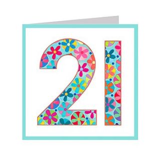 sparkly number twenty one card by square card co