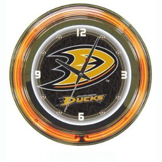 Anaheim Ducks 14" 2 Ring Neon Clock   Wall Clocks