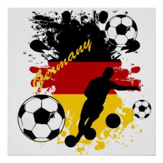 Bend it Germany Soccer balls splash gear Posters