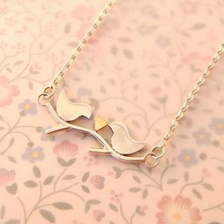 dainty love birds necklace by heather scott jewellery