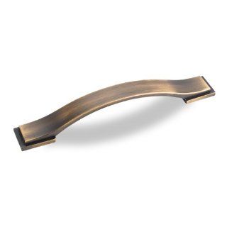 Jeffrey Alexander 80152 128ABSB Mirada Collection Strap Cabinet Pull 128mm Center, Antique Brushed Satin Brass   Cabinet And Furniture Pulls  