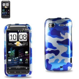 Reiko 2DPC SENSATION 128 Premium Grade Durable Snap On Protective Case for HTC Sensation 4G   1 Pack   Retail Packaging   Blue/Multi Cell Phones & Accessories
