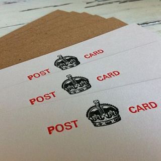set of eight letterpress postcards by little red press