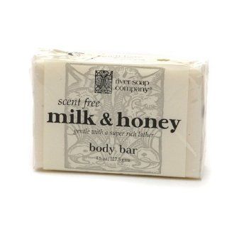 River Soap Company All Vegetable Body Bar Soap, Milk and Honey 4.5 oz (127.57 g) Health & Personal Care