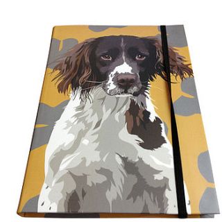 pocket notebook with spaniel cover by velvet brown