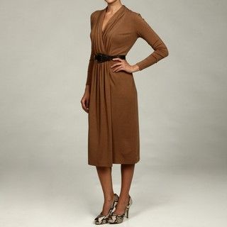 Jones New York Women's Belted Long sleeve Dress Jones New York Casual Dresses