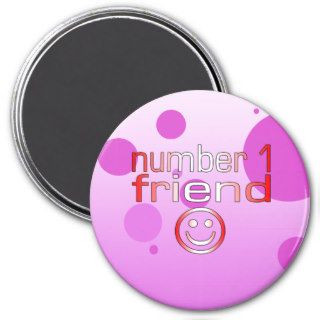 Number 1 Friend in Canadian Flag Colors for Girls Magnet