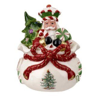 Spode Christmas Tree Peppermint Figural Nutcracker Candy Box Kitchen & Dining