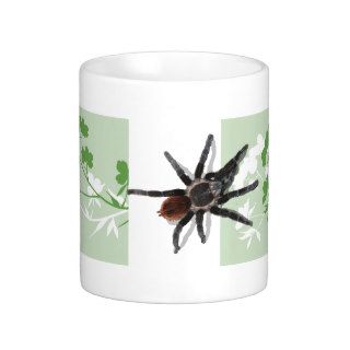 tarantula spider on dogwood blossom design mug