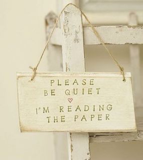 'please be quiet   i'm reading…' sign by abigail bryans designs