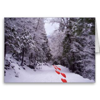 Red Heart in Snow Cards
