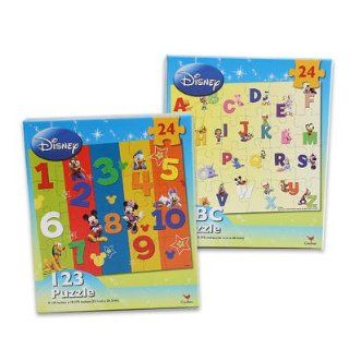 2pk Disney Mickey Mouse ABC & 123 Learning Puzzles Toys & Games