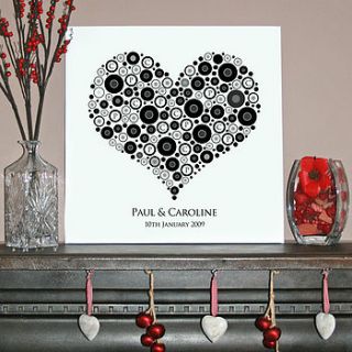personalised love heart art print by cherry pete