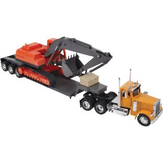 New Ray Die-Cast Truck Replica — Peterbilt Big Rig with Backhoe, 132 Scale, Model# 11283  Peterbilt Collectibles
