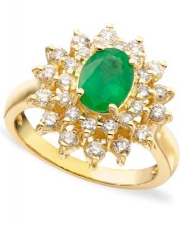 14k Gold Ring, Emerald (3/4 ct. t.w.) and Diamond (3/8 ct. t.w.)   Rings   Jewelry & Watches