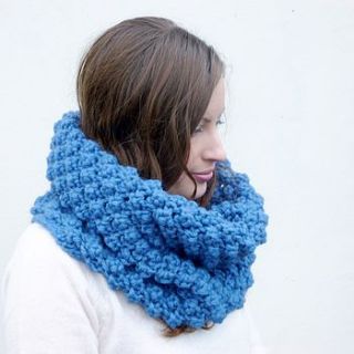 knitted berry stitch snood by miss knit nat