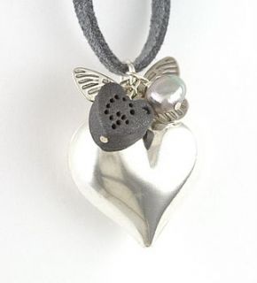 personalised puff heart butterfly pendant by fingerprints