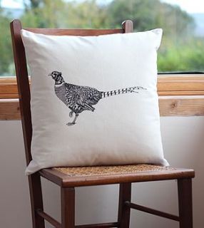 pheasant print cushion by bird