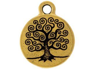 Pack of 4 TierraCast Pewter Antique Gold Tree of Life Charms