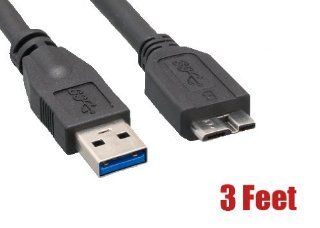 HBetterTech 3 feet USB 3.0 A to Micro B Transfer & Charger Cable for Samsung Galaxy Note 3 N9000 with Premium Superspeed 5Gbps New (Black) Electronics