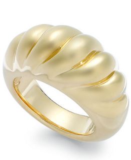 Signature Gold Ribbed Dome Ring in 14k Gold   Rings   Jewelry & Watches