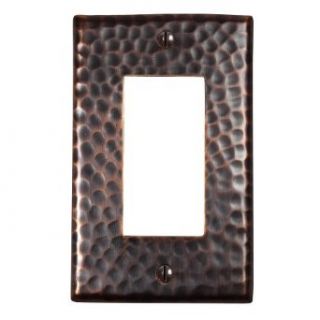 The Copper Factory CF121AN Solid Hammered Copper Single GFCI Plate, Antique Copper Finish   Switch Plates  