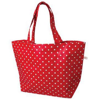 red retro spot shopping bag for life by doodlebugz