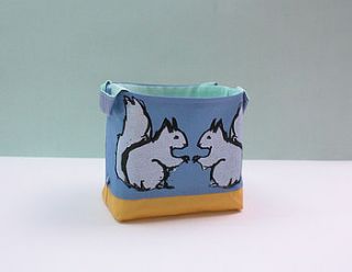 red squirrel fabric storage basket by alexia claire