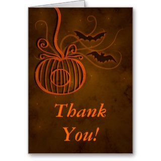 Pumpkin Cage Halloween Wedding Thank You Card