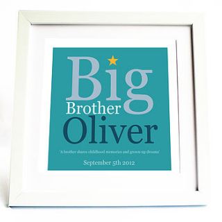 big brother personalised print by spotty n stripy