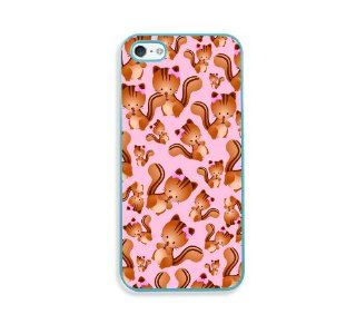 Squirrels Pink Aqua Silicon Bumper iPhone 5 Case   Fits iPhone 5 Cell Phones & Accessories