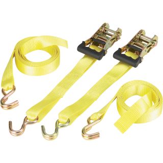 SmartStraps Commercial Grade RatchetX J-Hook Tie-Down — 14ft. x 1 1/2in., 2 Pack, 5,000-Lb. Breaking Strength, Model# 159  Ratchet Tie Down Straps