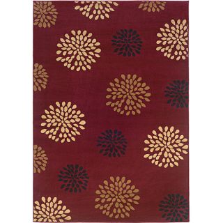 Red Abstract Rug (7'10 x 10'10) 7x9   10x14 Rugs