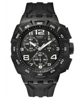 Swatch Watch, Unisex Swiss Chronograph Mister Chrono Black Silicone Strap 41mm SUIB400   Watches   Jewelry & Watches