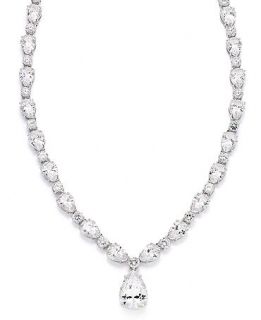 Eliot Danori Necklace, Silver Tone Cubic Zirconia and Crystal Pear Drop Necklace (41 5/8 ct. t.w.)   Fashion Jewelry   Jewelry & Watches