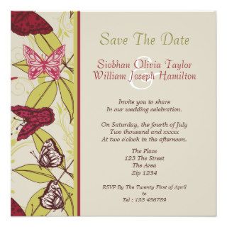 Butterflies Wedding Personalized Invitations