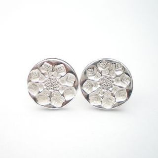 silver snowflake earrings by ali bali jewellery