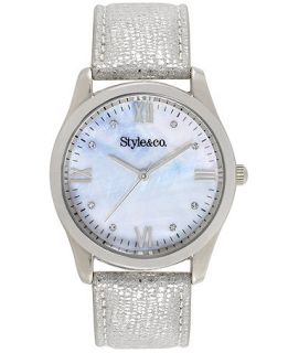 Style&co. Womens Silver Tone Synthetic Strap Watch 38mm SC1418   Watches   Jewelry & Watches