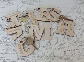 personalised initial key rings by hickory dickory designs