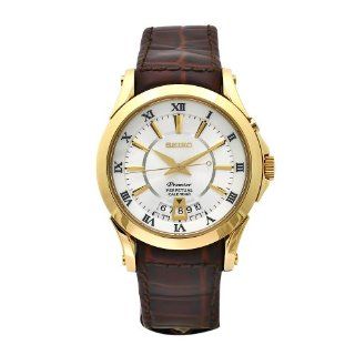Seiko Men's SNQ118 Premier Brown Leather Perpetual Calendar Watch Seiko Watches