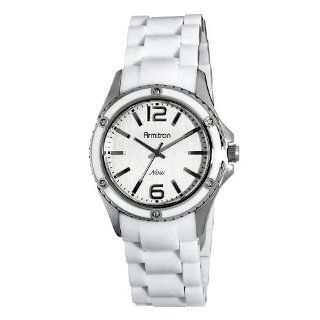 Armitron NOW Women's 753932SVWT Silver Tone and White Resin Bracelet Watch Watches