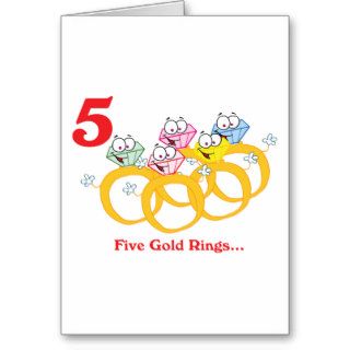 12 days five gold rings cards